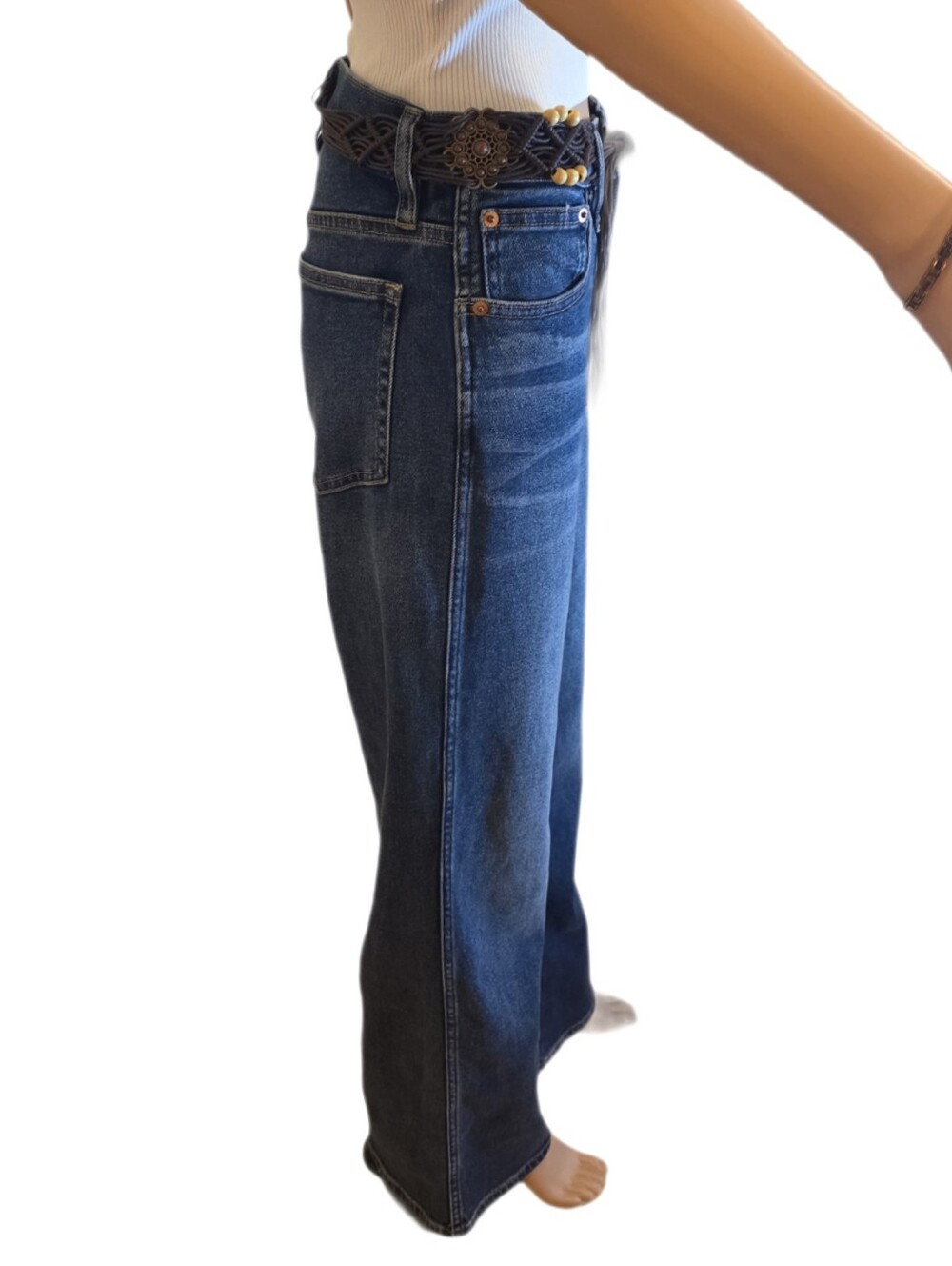 J. Crew Reimagined Dark Blue Wide Leg Jeans Sz 28 - Picture 5 of 17